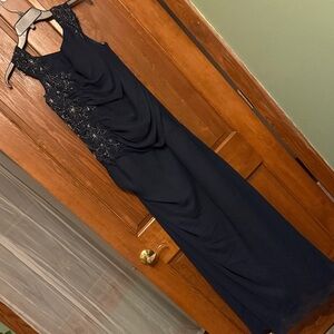 Navy Beaded Maxi Dress- Caterina Collection